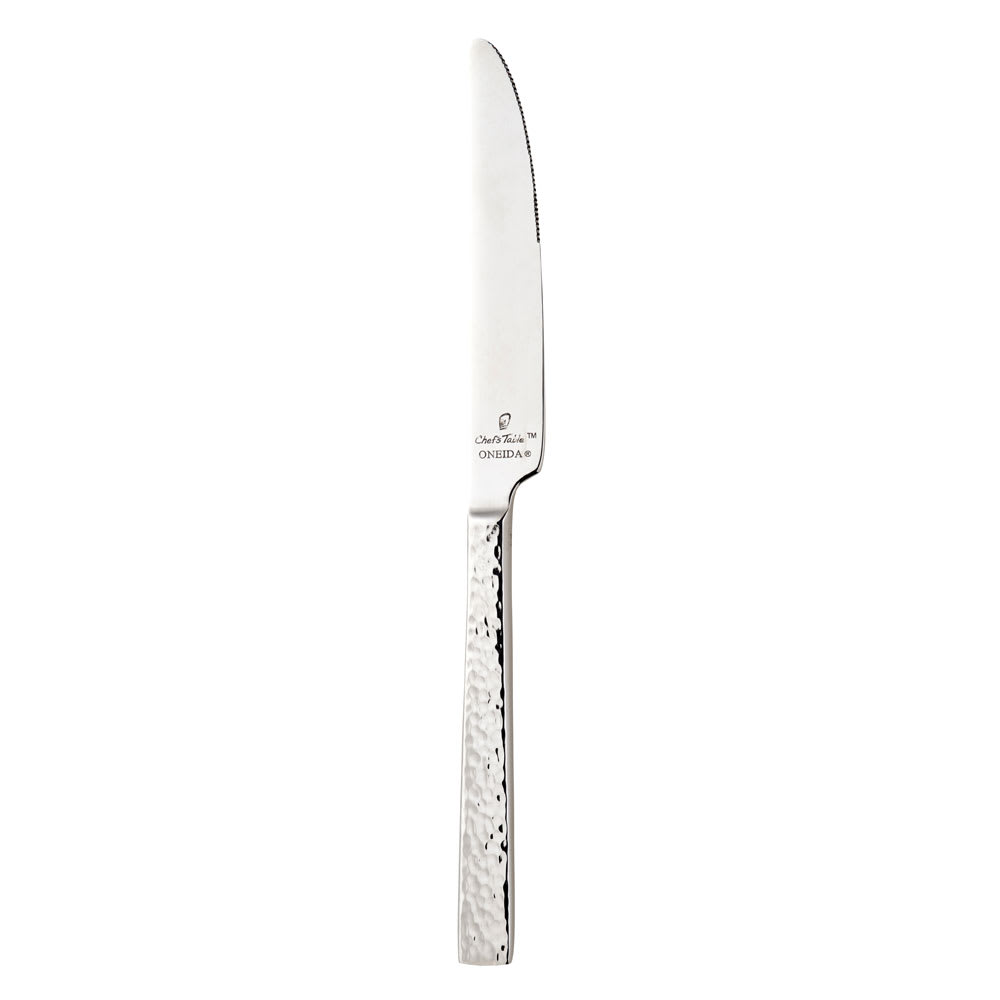 Oneida B327KDTF 9 1/2" Dinner Knife with 18/0 Stainless Steel Grade, Chef's Table Hammered Pattern