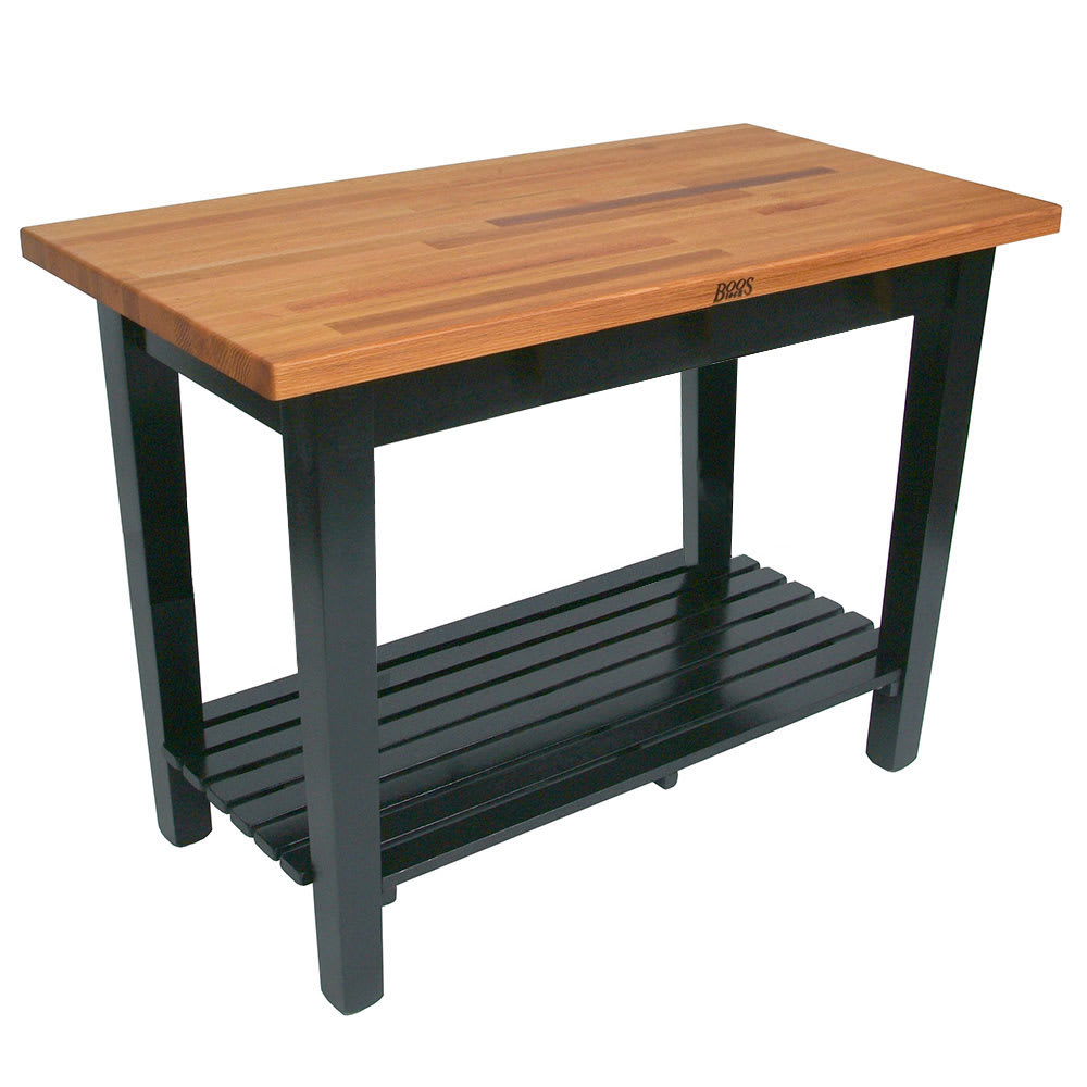John Boos OC3625-S BK American Heritage Oak C Table, 1 Shelf, 36 x 25 x 35" H, Black