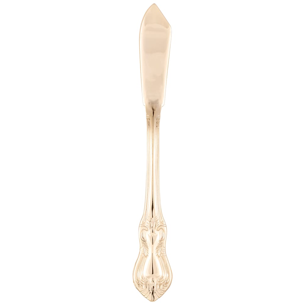 10 Strawberry Street CRWNGLD-BK 6 1/2" Butter Knife - Gold Plated, Crown Royal Pattern, Stainless Steel