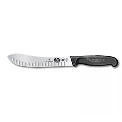 Victorinox 5.7423.20-X1 Granton Edge Butcher Knife w/ 8" Blade, Black Fibrox Nylon Handle