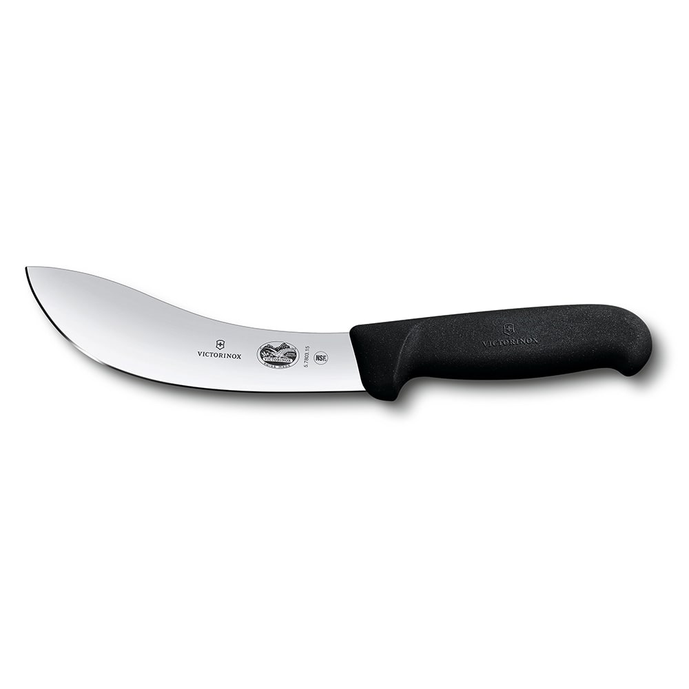 Victorinox 5.7803.15 Curved Skinning Knife w/ 6" Blade, Black Fibrox Pro Handle