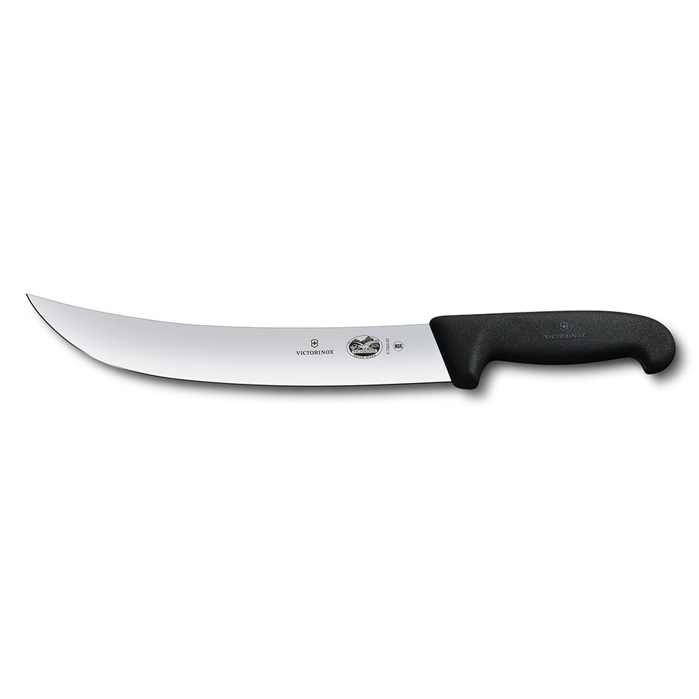 Victorinox 5.7303.25 Curved Cimeter Knife w/ 10" Blade, Black Fibrox Pro Handle