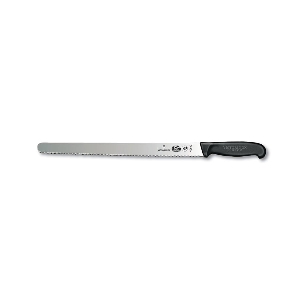 Victorinox 5.4233.36 Serrated Slicer Knife w/ 14" Blade, Black Fibrox Nylon Handle