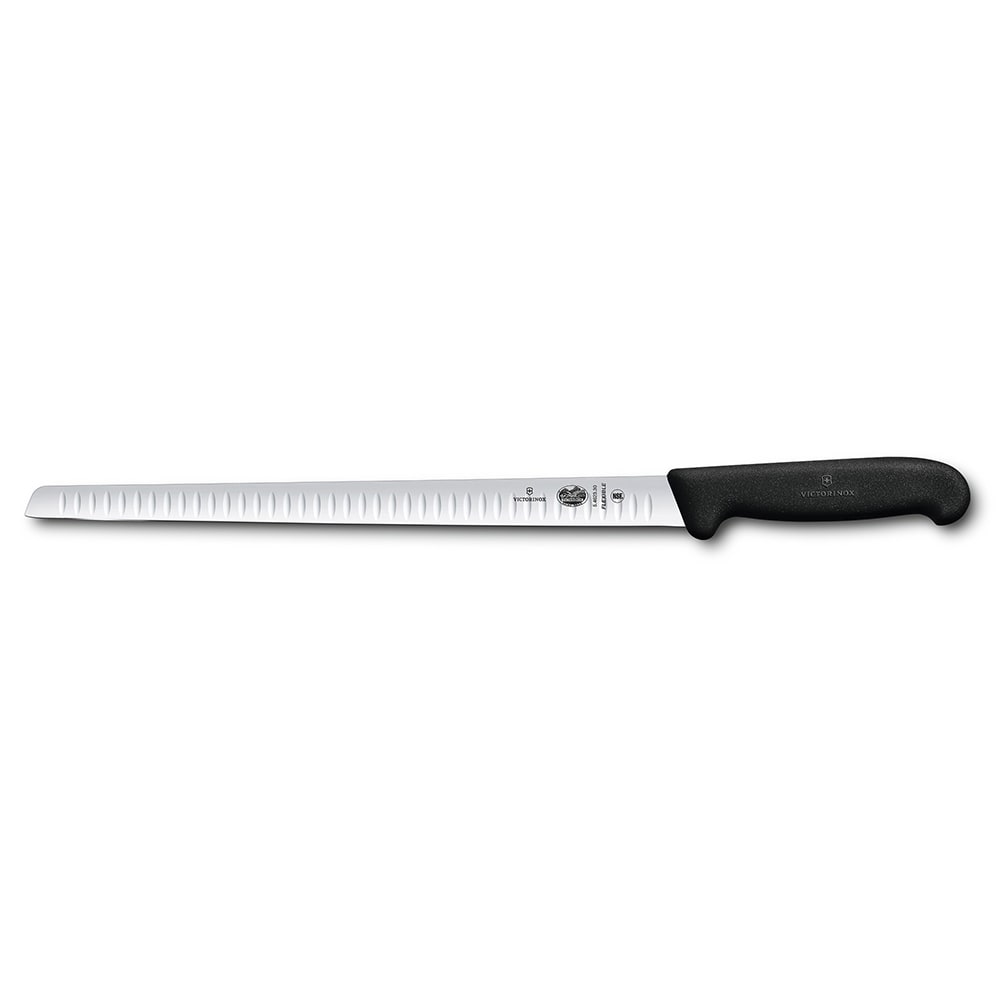 Victorinox 5.4623.30 Granton Edge Salmon Slicer Knife w/ 12" Blade, Black Fibrox Pro Handle
