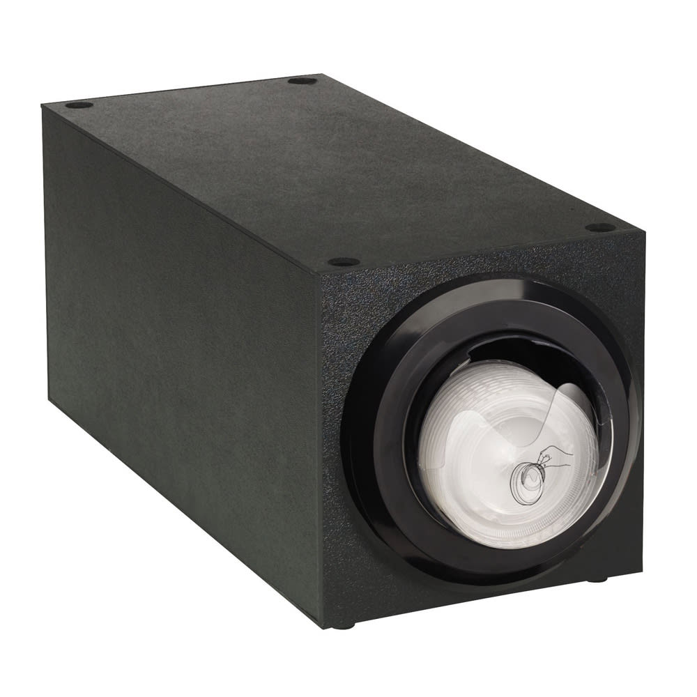 Dispense-Rite LID-STK-1BT 1 Section Countertop Lid Dispensing Cabinet - 8"W x 18 1/2"D x 8 1/4"H, Plastic, Black