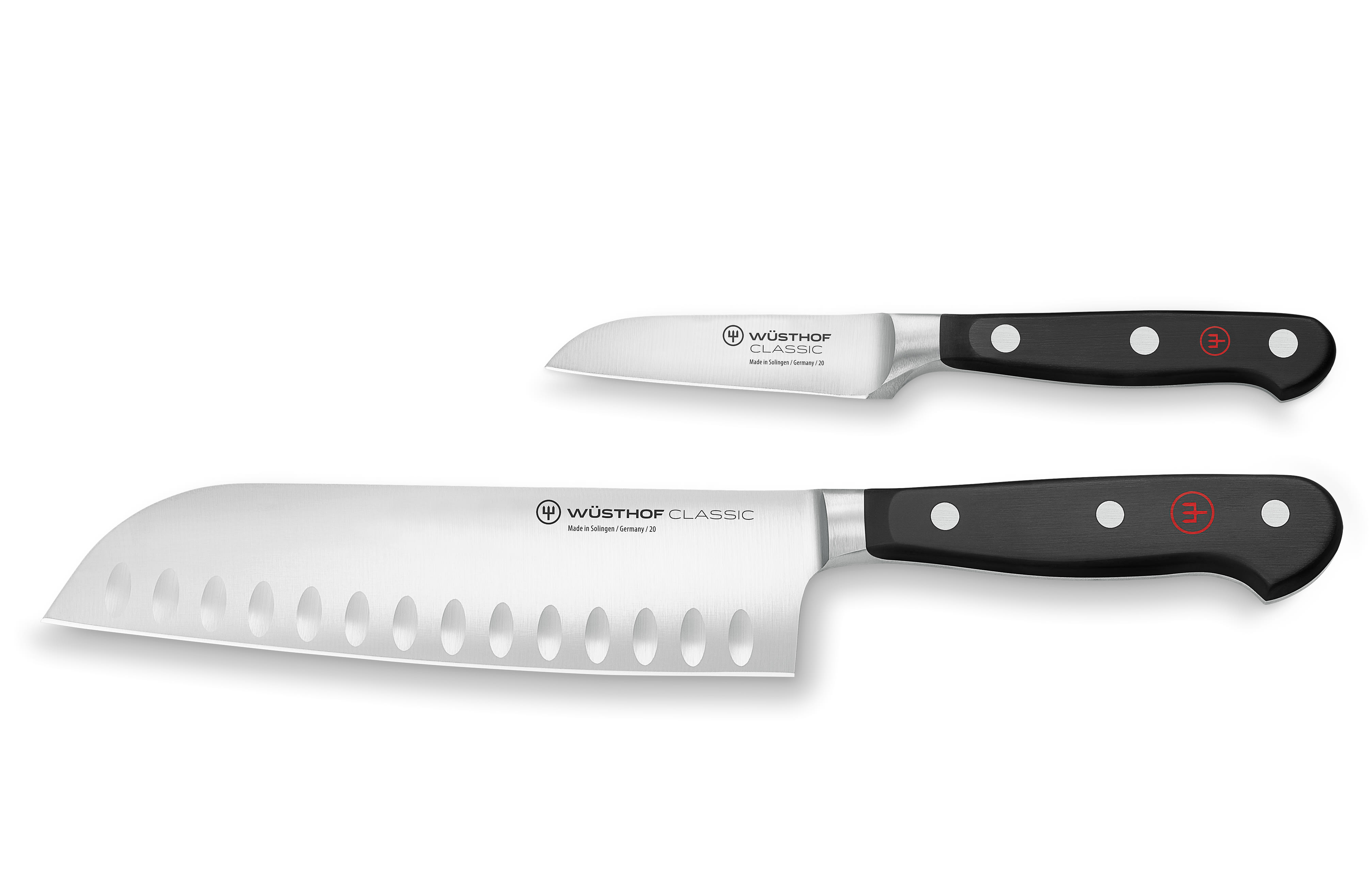 Wusthof 1120160201 Asian Cook's Set - 6 1/2" Santoku & 3" Paring Knife, Hollow Edge, Full Tang