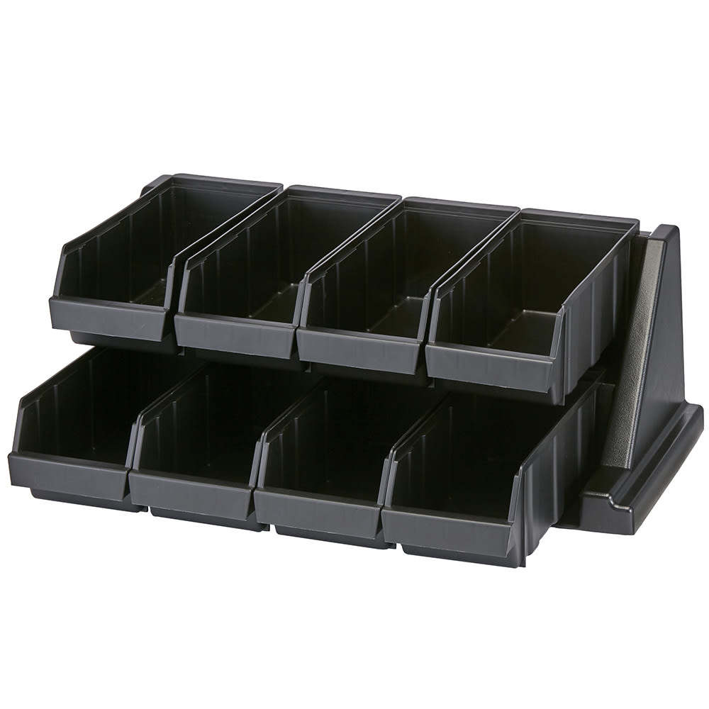 Cambro 8RS8110 Condiment Organizer w/ 8 Bins - Black