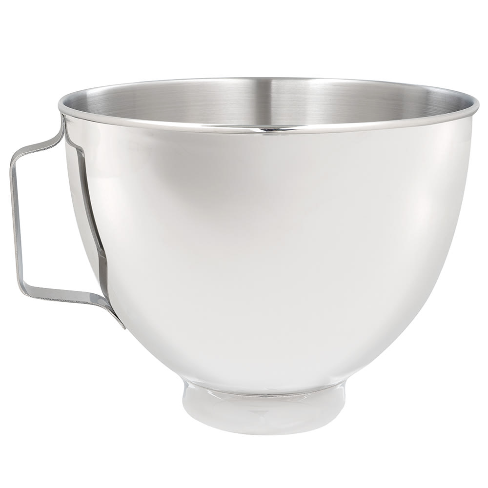 KitchenAid K45SBWH Stainless Steel Bowl w/Handle for 4 1/2 qt KitchenAid Stand Mixers, Side Handle, Silver