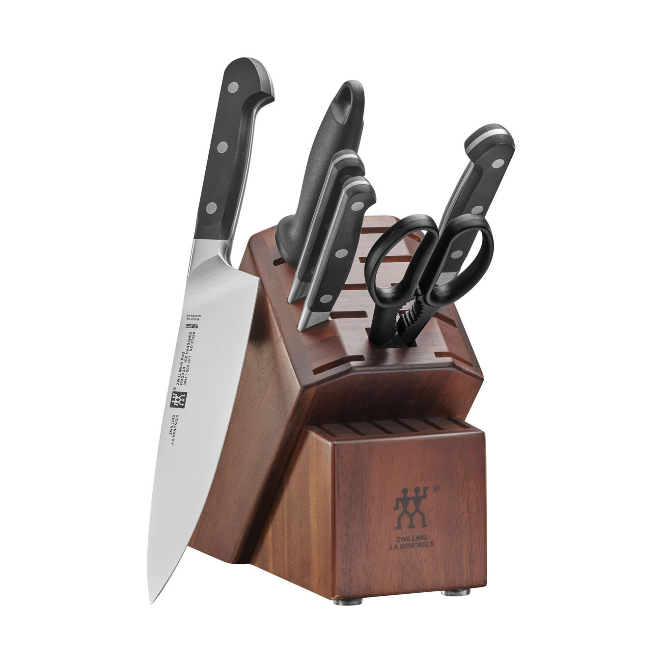 Zwilling 1019135 Pro 7 Piece Knife Set w/ Wood Block, Stainless Steel
