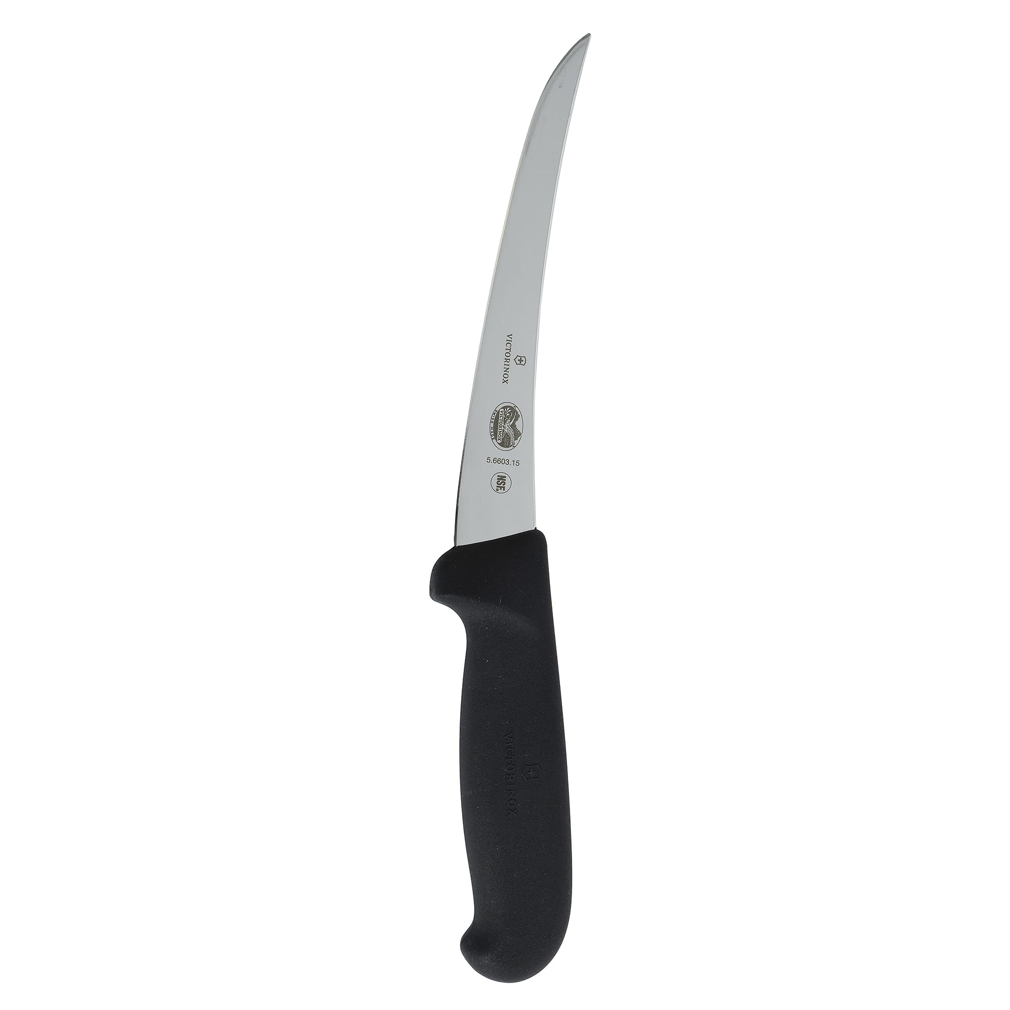 Victorinox 5.6603.15-X3 Curved Semi-Stiff Boning Knife w/ 6" Blade, Black Fibrox Nylon Handle