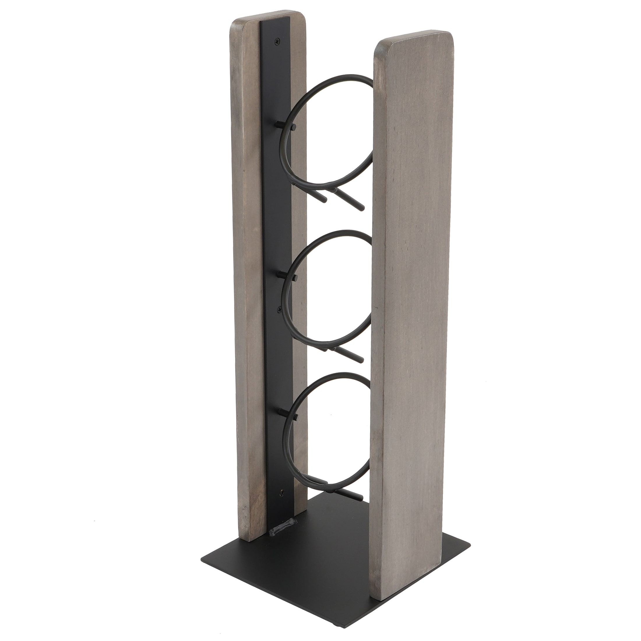 Cal-Mil 3411-110 3 Cylinder Display Only - 7 3/4" x 7 1/4" x 20 1/2", Pine Wood, Gray Wash, Accommodates 3 Cylinders