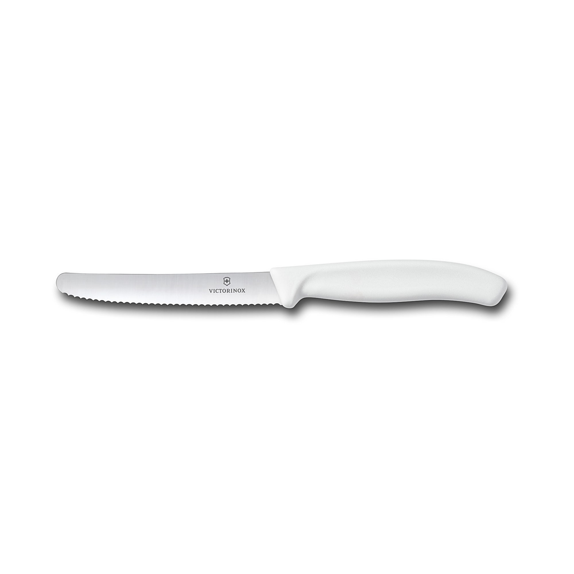 Victorinox 6.7837 Serrated Steak Knife w/ 4 1/2" Blade, White Plastic Nylon Handle