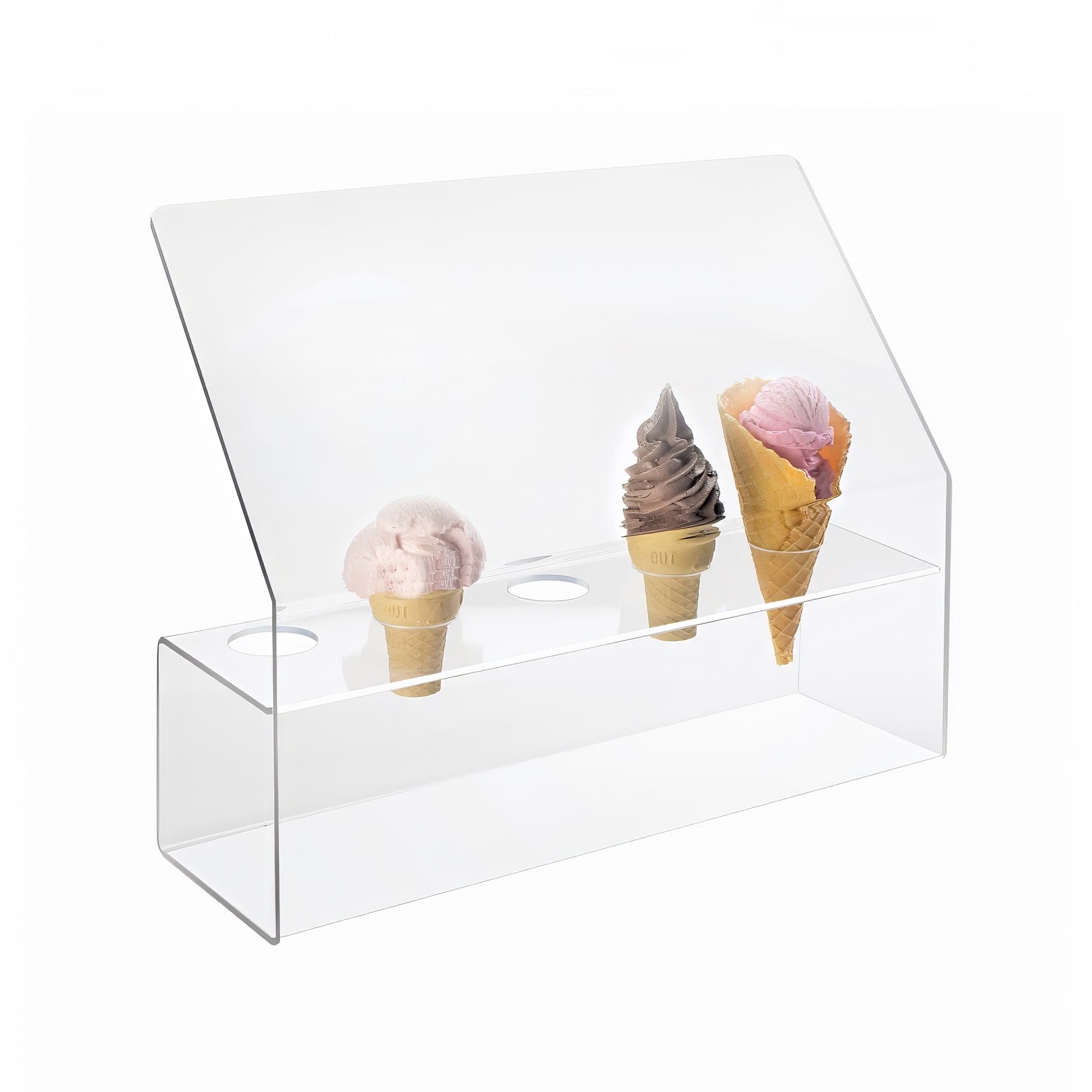 Cal-Mil 297 4 Section Ice Cream Cone Holder - Acrylic, Clear