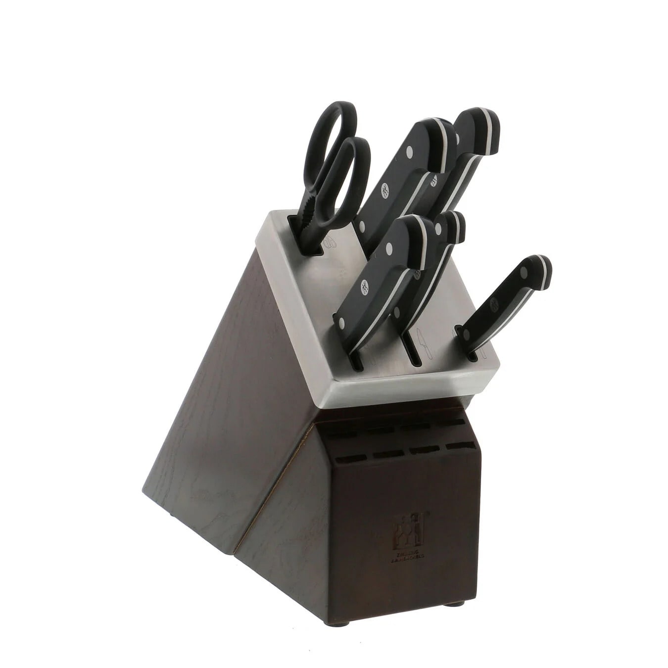 Zwilling 1018782 Gourmet 7 Piece Knife Set w/ Self Sharpening Wood Block, Stainless Steel