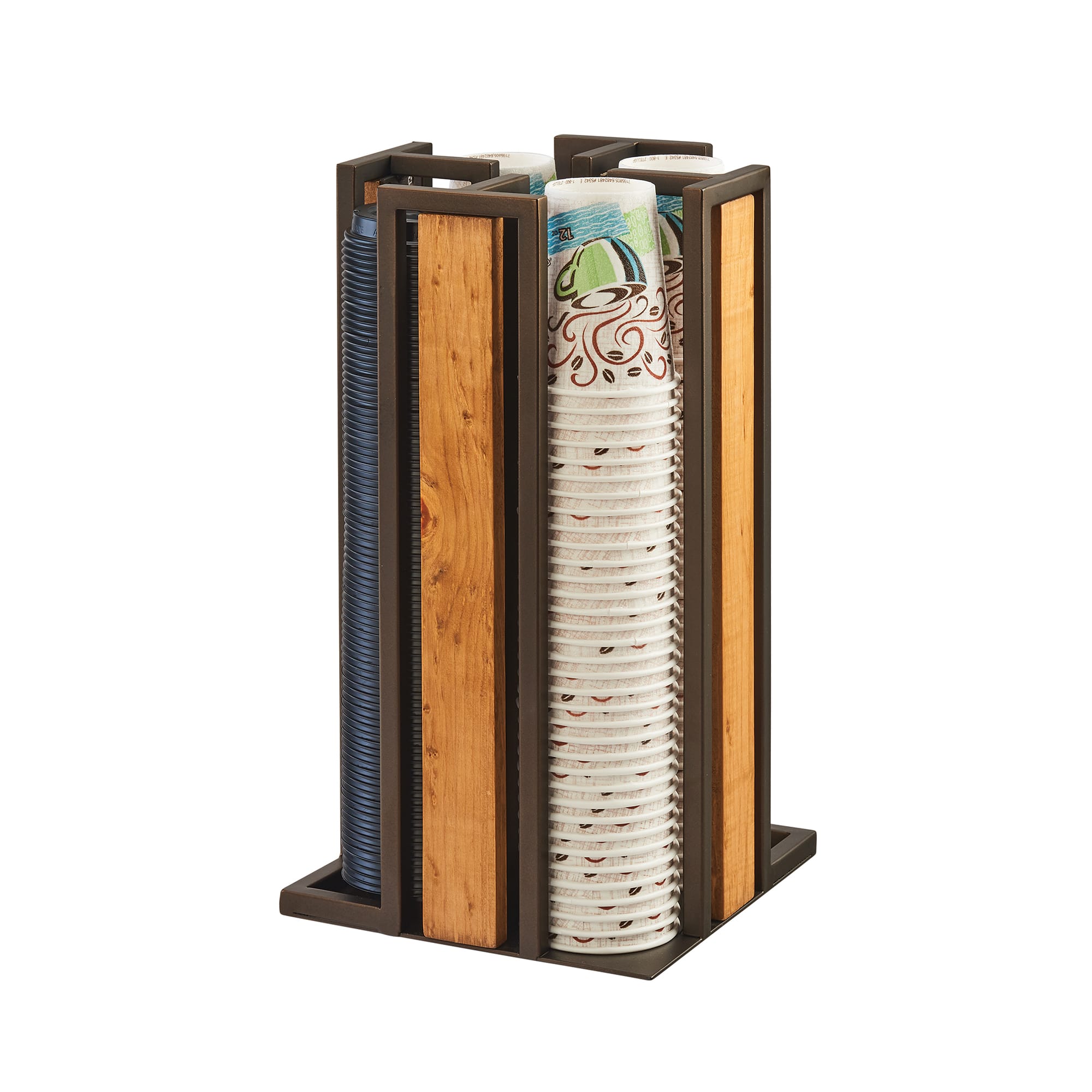 Cal-Mil 3904-84 Cup & Lid Organizer, 4 Compartment, All Cup Types, Bronze