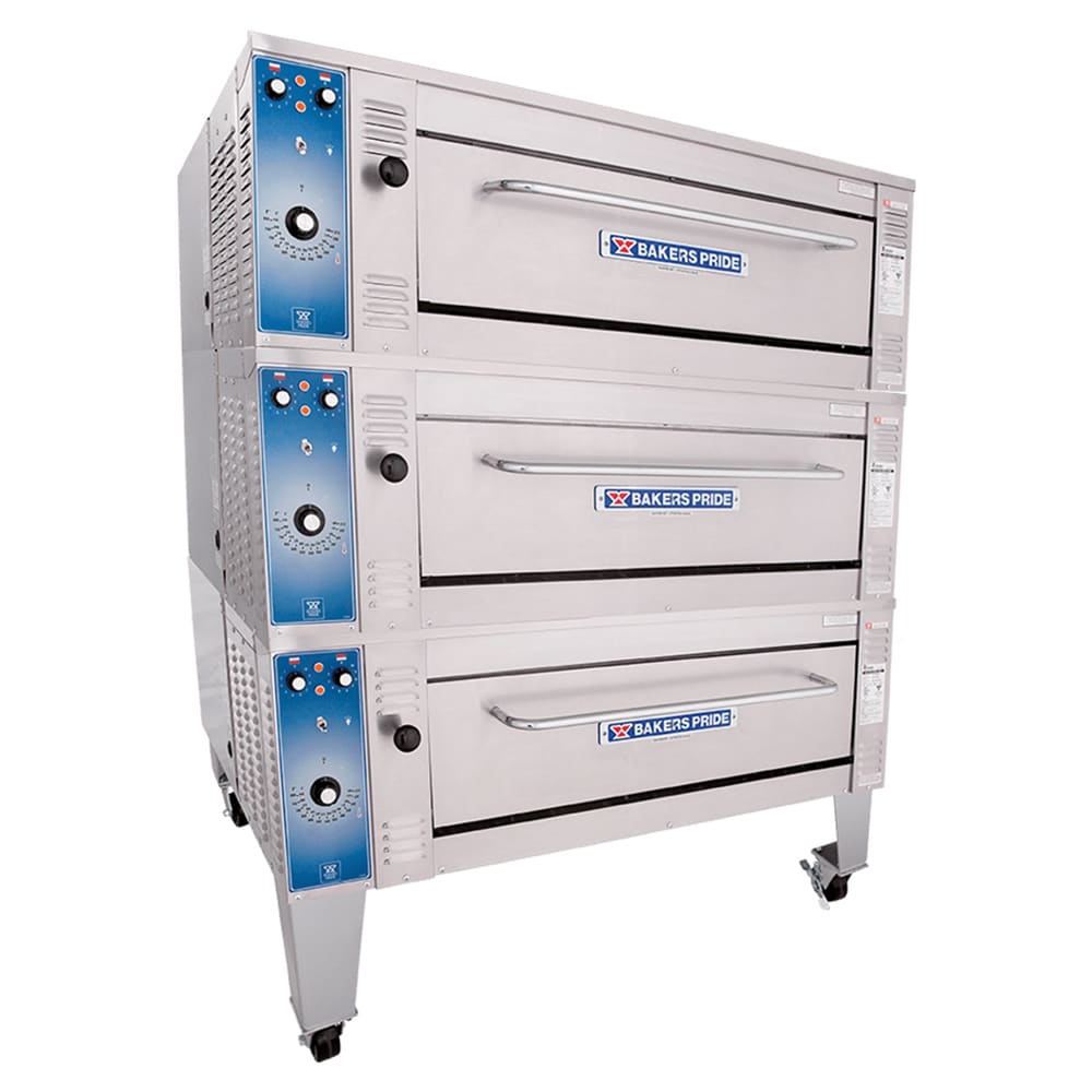 Bakers Pride EB-3-8-3836 Super Deck Floor Model Triple Pizza Deck Oven - 208v, Stainless Steel
