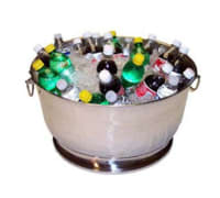 Versa Gard T706PT 34 qt Hammered Double Wall Party Tub, 21 in Diameter, Stainless Steel