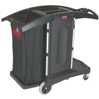 Rubbermaid FG9T7600 BLA Compact Housekeeping Cart w/ Locking Doors, 51 3/4"L x 22"W x 44"H, Black