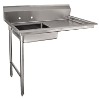 Advance Tabco DTU-U60-48L-X 47" Straight Dish Table - Left to Right, (1) 20" x 20"...