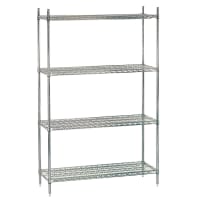 Advance Tabco ECC-2436 36" NSF 4-Tier Heavy-Duty Chrome Wire Shelving Unit - 24"W, 74&q...