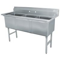 Advance Tabco FC-3-1818 59" 3 Compartment Sink w/ 18"L x 18"W Bowl, 14" Deep