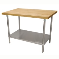 Advance Tabco H2S-306 1 3/4" Maple Top Work Table w/ Undershelf, 72"L x 30"D
