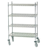 Advance Tabco MC-1848R 48" NSF 4-Tier Heavy-Duty Chrome Wire Shelving Unit - Mobile, 18&quot...