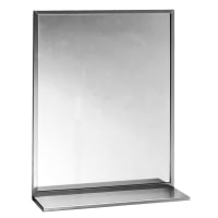 Bobrick B1661824 B-165 Series Channel-Frame Mirror with Stainless Steel Shelf, 18" X 24&quot...