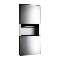 Bobrick B4369 3 gallon Recessed Bathroom Trash Can w/ Paper Towel Dispenser, Stainless
