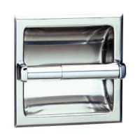 Bobrick B667 Recessed Toilet Tissue Dispenser, Holds 1 Roll, Polished Stainless