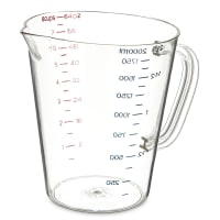 Carlisle 64 oz Oval Measuring Cup w/ Pour Spout & C-Handle, Polycarbonate, Clear (4314407)