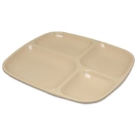 Carlisle Melamine Rectangular Tray w/ (4) Compartments, 10 5/16" x 9 19/32", Tan (4398625)