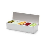 Carlisle Condiment Dispenser Caddy - (5)Pint Compartments, Countertop, Acrylic/Stainless (38705C)