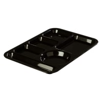 Carlisle Plastic Rectangular Tray w/ (6) Compartments, 13 7/8" x 9 7/8", Black (61403)