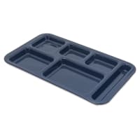 Carlisle Melamine Rectangular Tray w/ (6) Compartments, 15" x 9", Dark Blue (4398250)