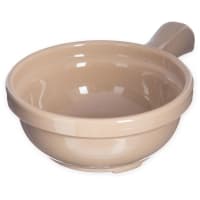 Carlisle 4 5/8" Round Handled Soup Bowl w/ 8 oz Capacity, Plastic, Stone (700619)