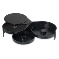 Carlisle 3 Tier Glass Rimmer w/ 6 1/4" Round Swing Trays, Acrylic, Black (GR0903)