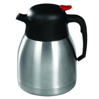 Winco CF-1.2 1 1/5 liter Carafe w/ Bliterack & Orange Push Button Top, Stainless