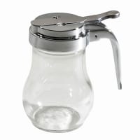 Winco G-115 6 oz Teardrop Dripcut Server - Glass, Chrome Top