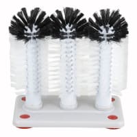 Winco GWB-3 3 Brush Glass Washer w/ Plastic Base