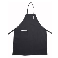 Winco BA-PBK Bib Apron - 33" x 26", Poly-Cotton, Black