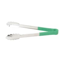 Winco UTPH-16G 16"L Stainless Utility Tongs, Green