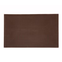 Winco BM-1812B Rectangular Bar Mat - 18" x 12", Rubber, Brown