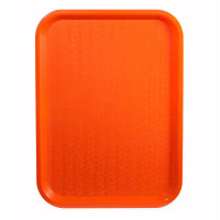 Winco FFT-1418O Plastic Fast Food Tray - 18"L x 14"W, Orange