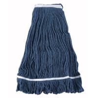 Winco MOP-32 32 oz Wet Mop Head - Looped End, 4 Ply Poly/Cotton Blend Yarn, Blue
