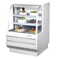 Turbo Air TCGB-36-2 36 1/2" Full Service Bakery Case w/ Curved Glass - (3) Levels, 115v