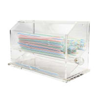 Winco ACSD-712 Single Sided Straw Dispenser - 250 Capacity, Clear