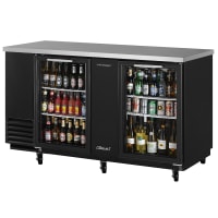 Turbo Air TBB-3SG 69" (2) Section Bar Refrigerator - Swinging Glass Doors, 115v