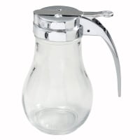 Winco G116 14 oz Teardrop Dripcut Server - Glass, Chrome Top