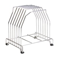 San Jamar KLRST Cutting Board Storage Stand, Fits (6) Boards, Heavy Duty Stainless